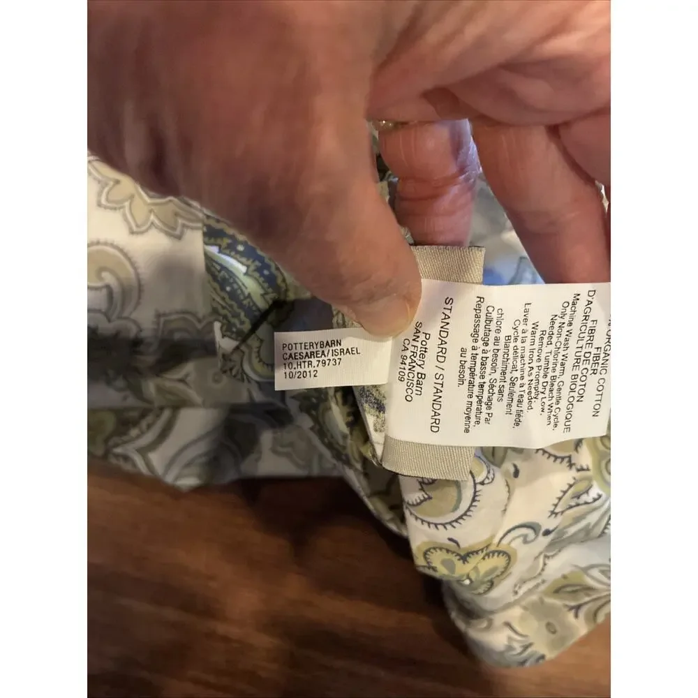 Pottery‎ Barn CHARLIE Floral Paisley Full/Queen Duvet + One Sham Organic Cotton